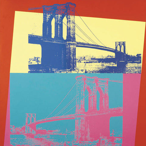 Brooklyn Bridge, 1983 (blue bridge/yellow background) Poster