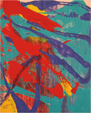 Abstract Painting, c. 1982 (aqua, red, indigo, yellow) Poster