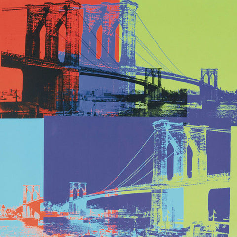 Brooklyn Bridge, 1983 (orange, blue, lime) Poster