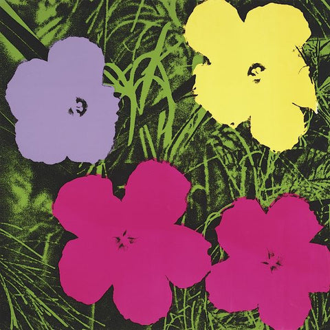 Flowers, 1970 (1 purple, 1 yellow, 2 pink)  Poster