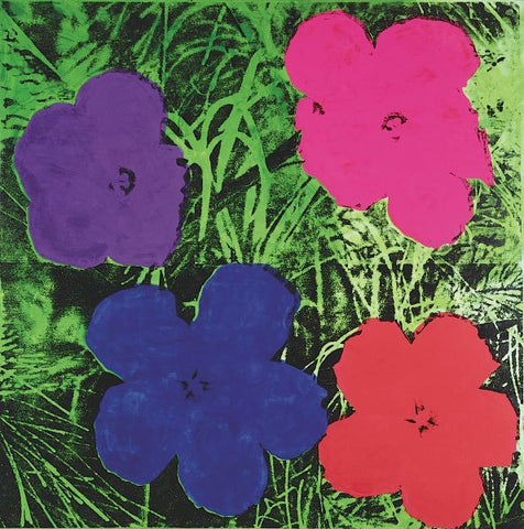 Flowers, c. 1964 (1 purple, 1 blue, 1 pink, 1 red)  Poster