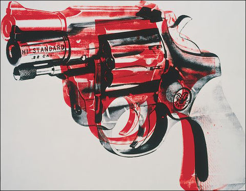 Gun, c. 1981-82 (black and red on white)  Poster