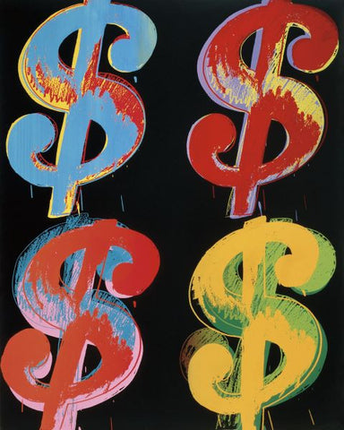 $4, 1982 (blue, red, orange, yellow)  Poster