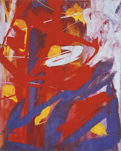 Abstract Painting, c. 1982 (indigo, red, white) Poster