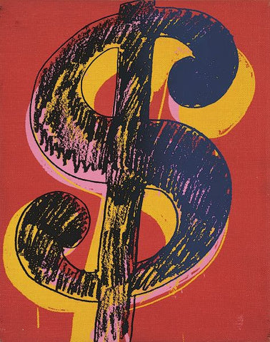 Dollar Sign, 1981 (black and yellow on red) Poster