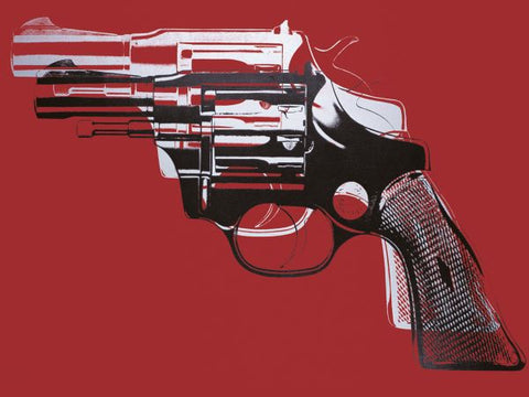 Guns, c. 1981-82 (white and black on red) Poster