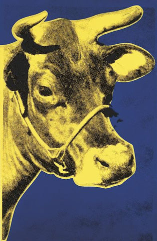 Cow, 1971 (blue & yellow) Poster