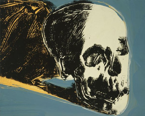 Skull, 1976 (yellow on teal) Poster