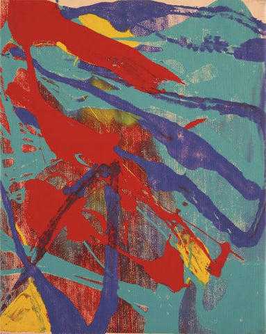 Abstract Painting, c. 1982 (aqua, red, indigo, yellow) Poster