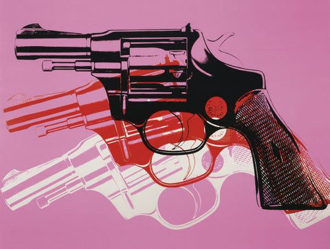 Gun, c. 1981-82  (black, white, red on pink) Poster