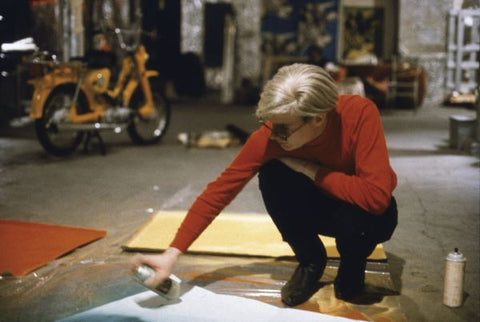 Andy with Spray Paint and Moped, The Factory, NYC, circa 1965 Poster