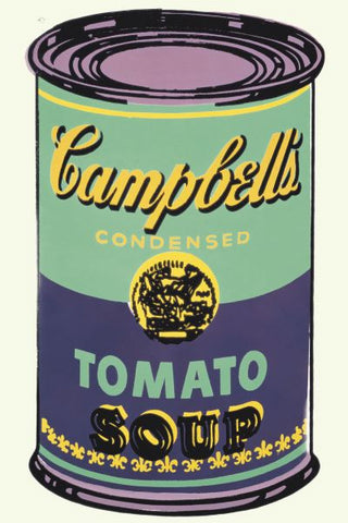 Colored Campbell's Soup Can, 1965 (green & purple) Poster