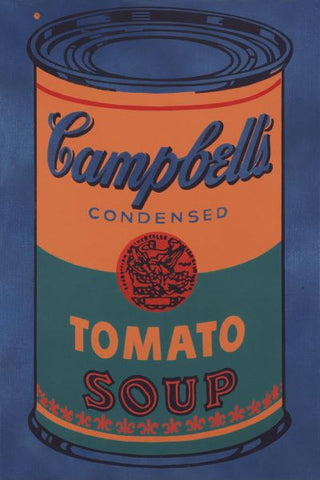 Colored Campbell's Soup Can, 1965 (blue & orange) Poster